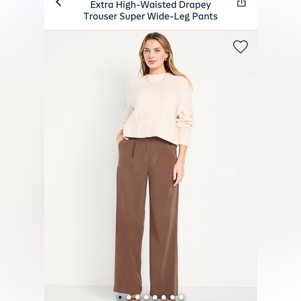 Women's Drapey High- Waisted Super Wide-Leg Trousers - Peppercorn/Brown